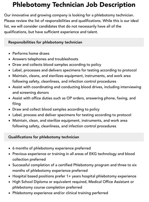 phlebotomy technician jobs|phlebotomy technician job duties.